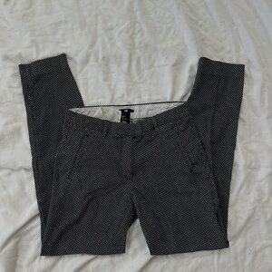 H&M Men's Black With White Polkadot  Dress Pants